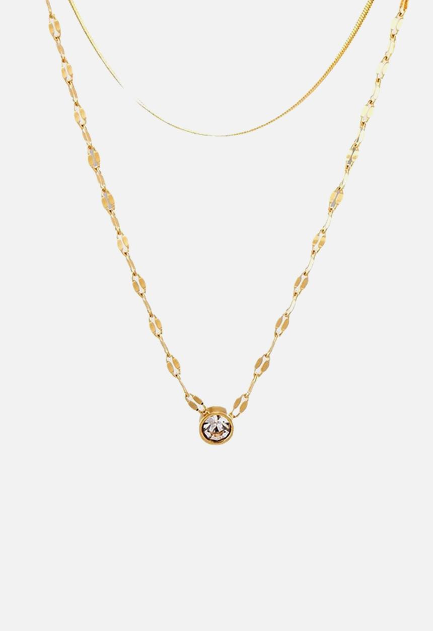 Zoe on Trend - Double-strand solitaire necklace - gold
