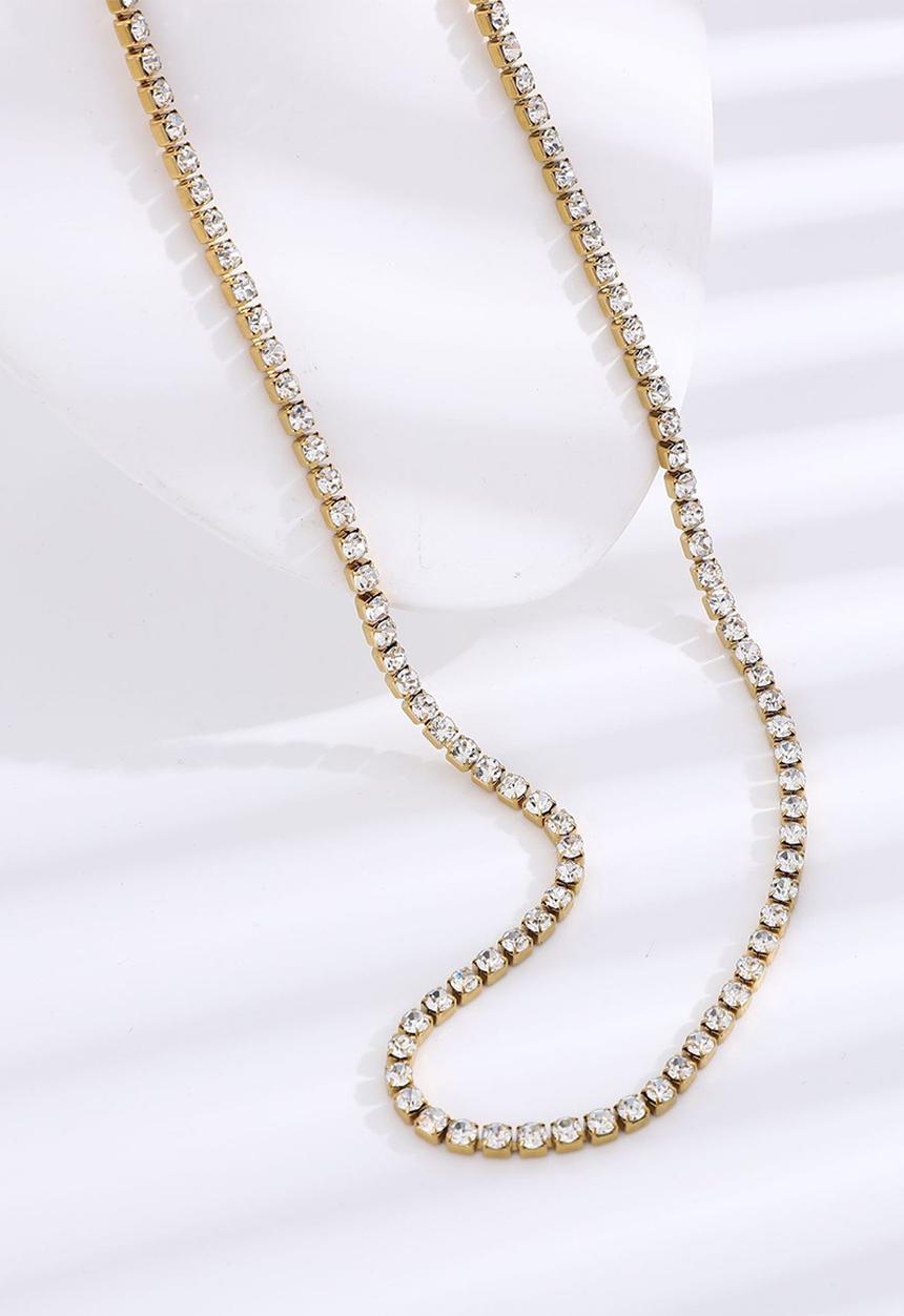 Zoe on Trend - Tennis necklace  - gold