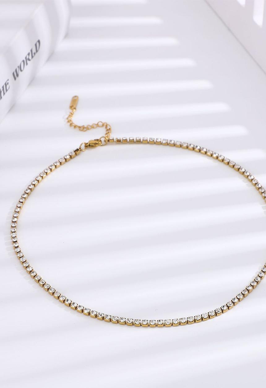 Zoe on Trend - Tennis necklace  - gold