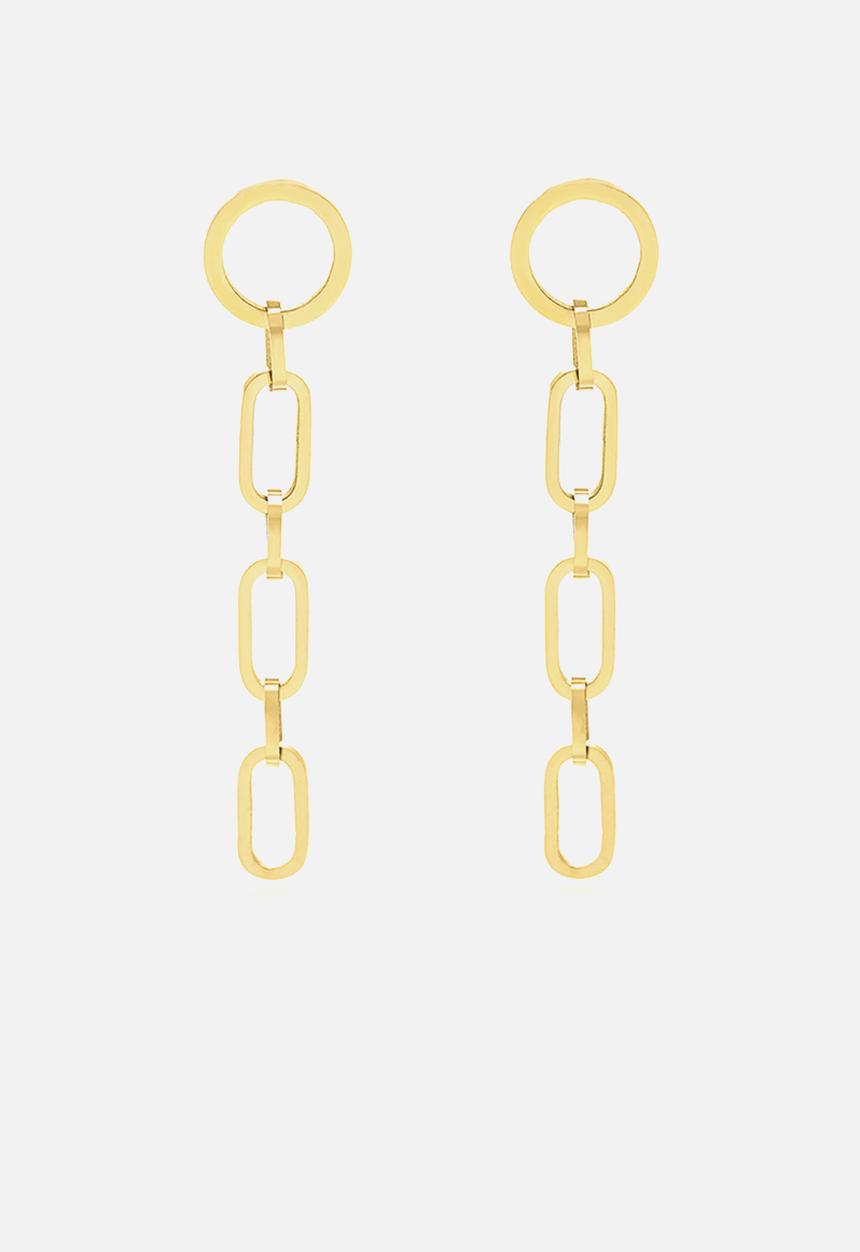 Zoe on Trend - Modern drop-link earring - gold