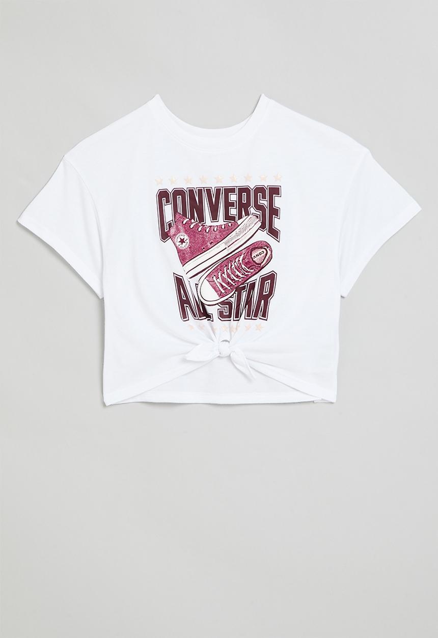 Converse - Cnvg tie front gfx boxy T-shirt - white