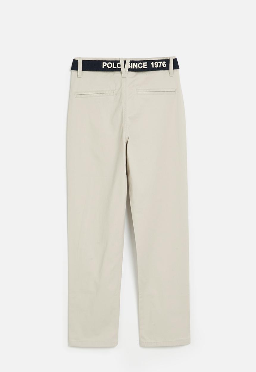 POLO - Boys adrian belted chino - stone