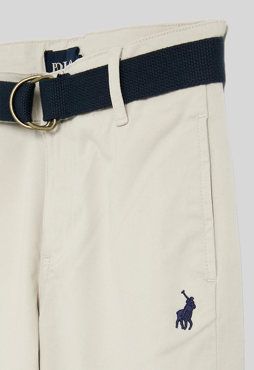 POLO - Boys adrian belted chino - stone