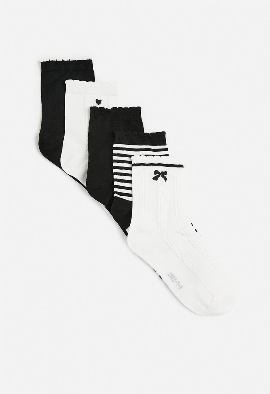 Pop Candy - 5 Pack sock set - black & white