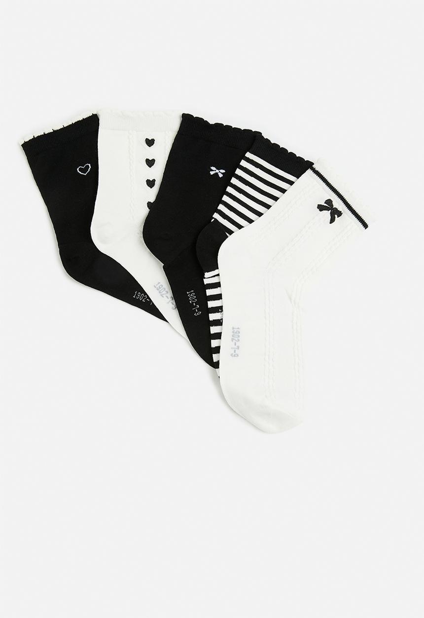 Pop Candy - 5 Pack sock set - black & white