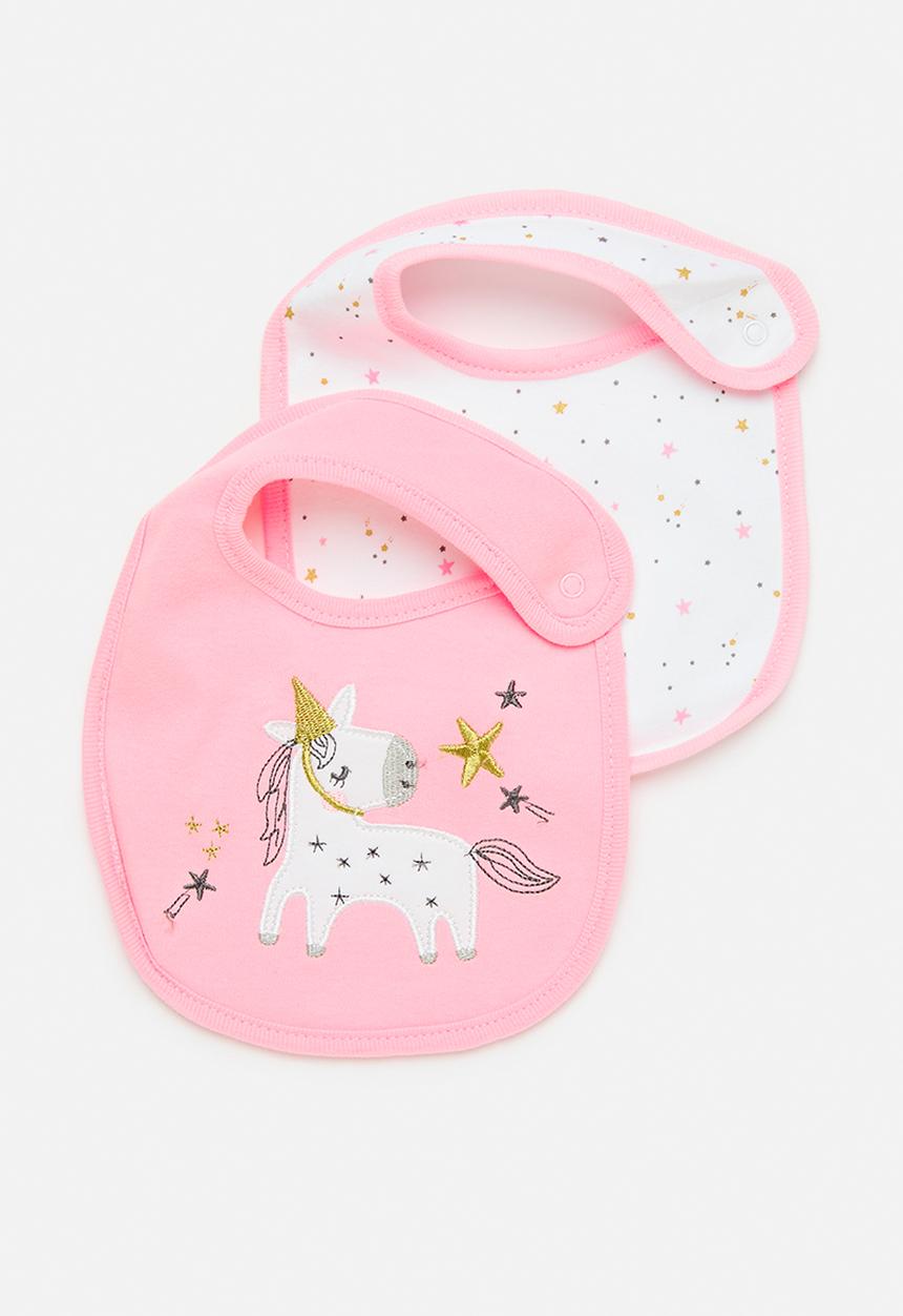 Pop Candy - 2 Pack bib - pink & white