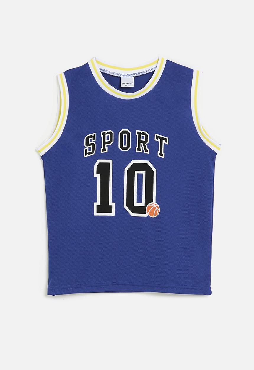 Pop Candy - Basketball tee - blue