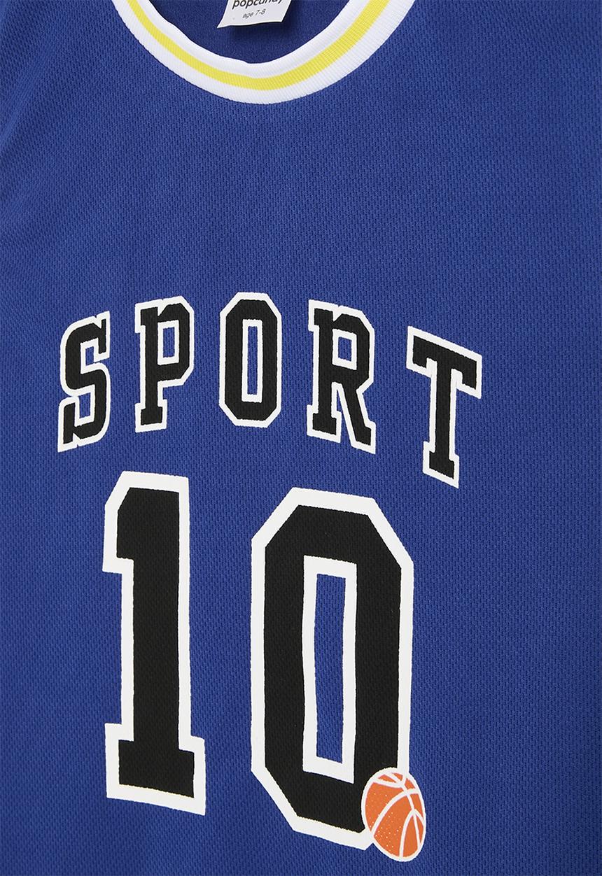 Pop Candy - Basketball tee - blue