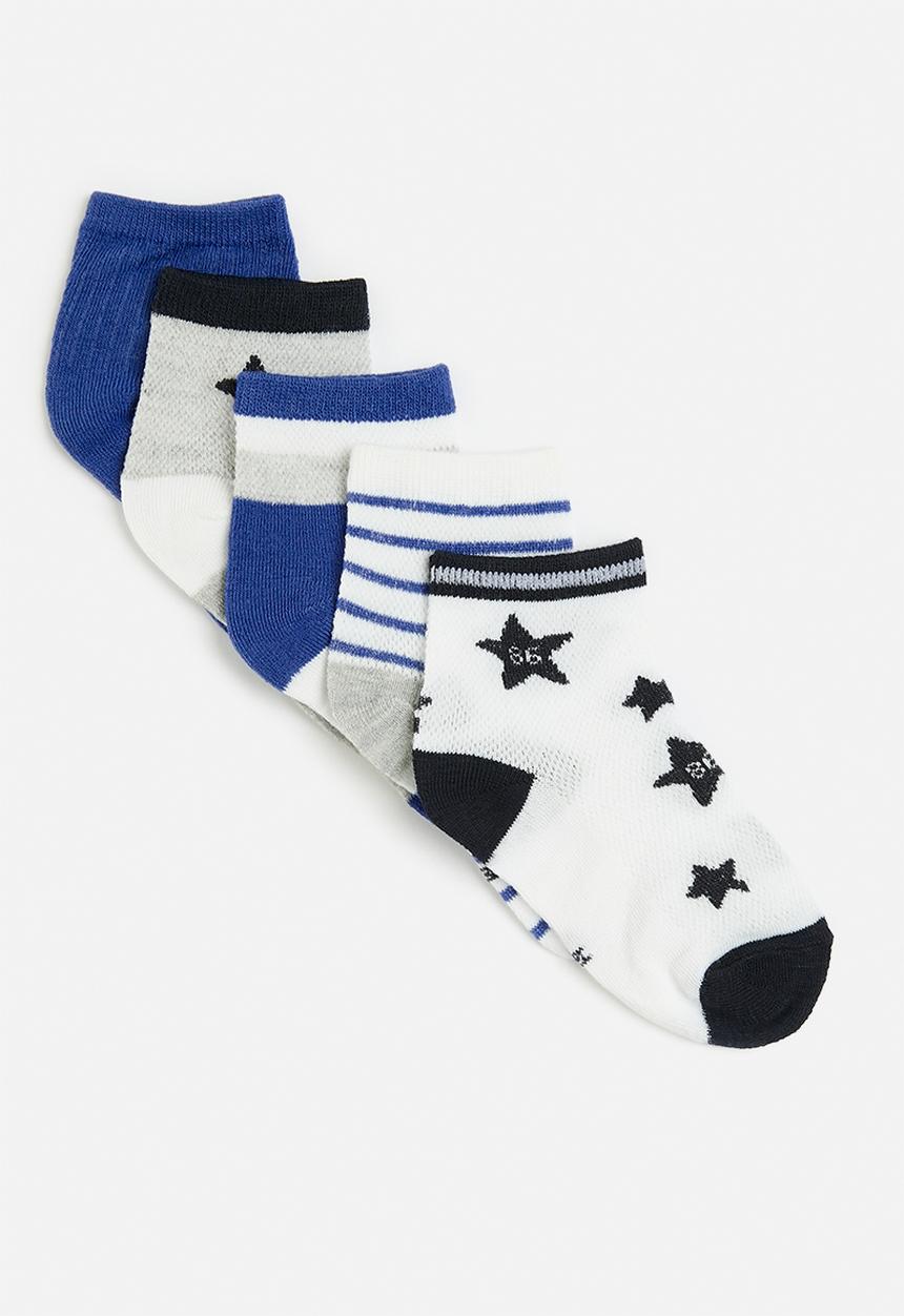 Pop Candy - 5 Pack striped sock set-black & white