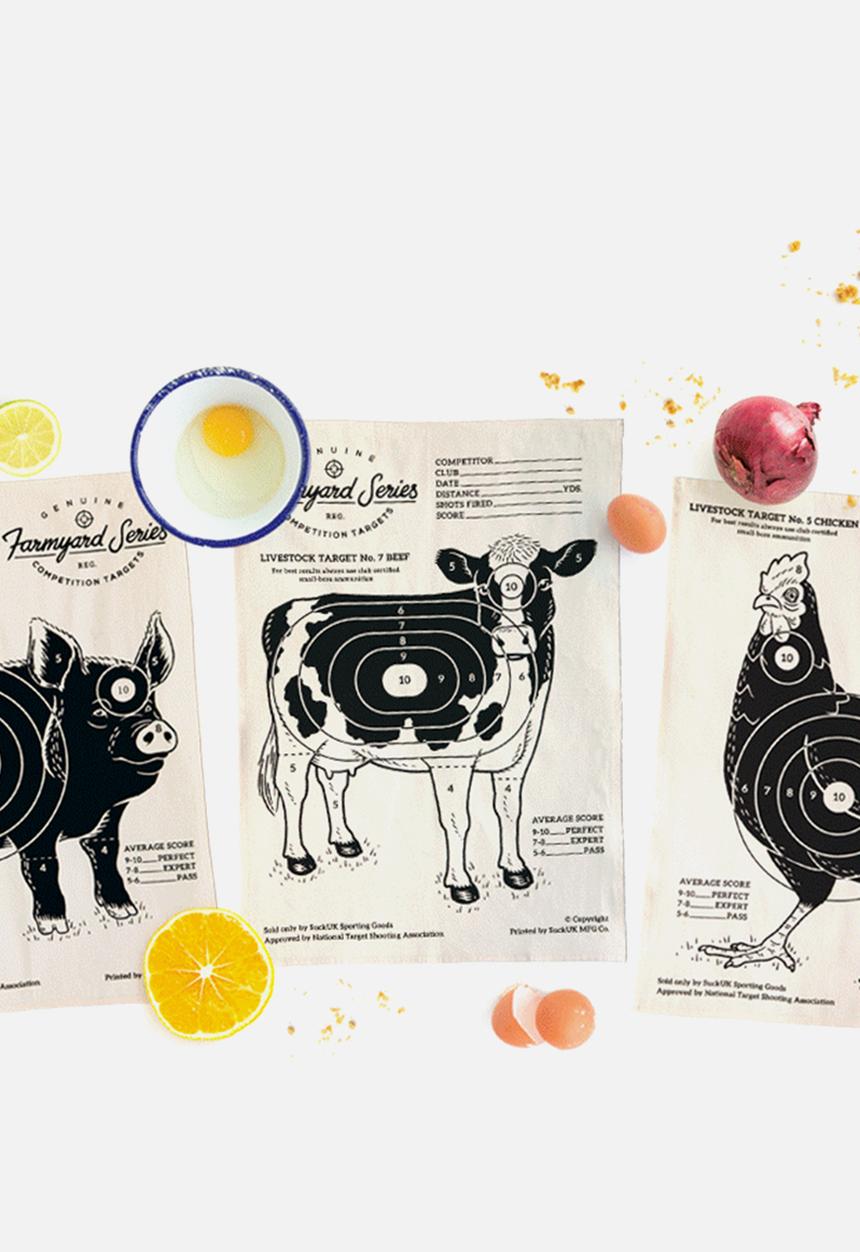 Suck UK - Target tea towel beef