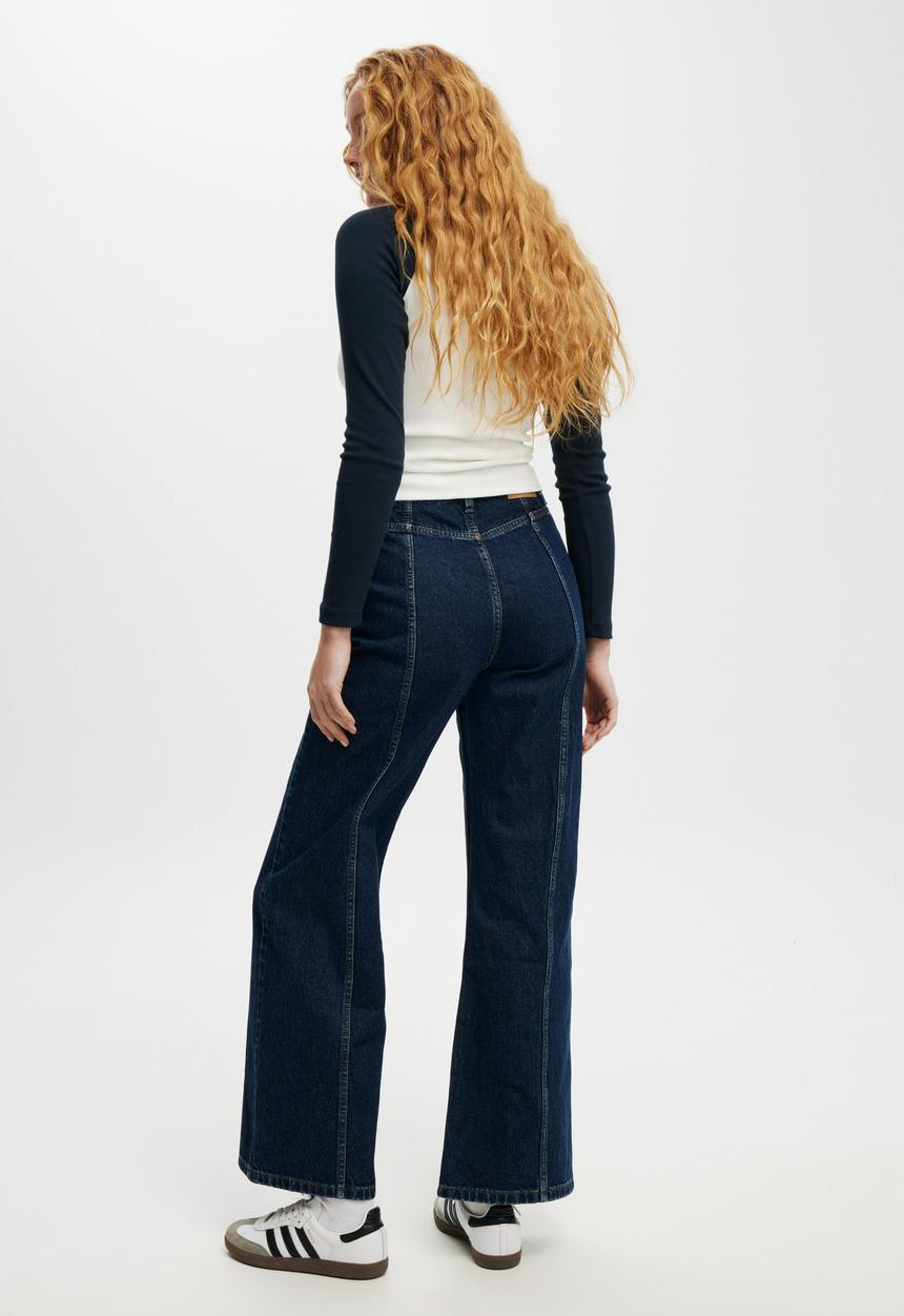 Cotton On - Seam Wide Jean - Rinse Blue