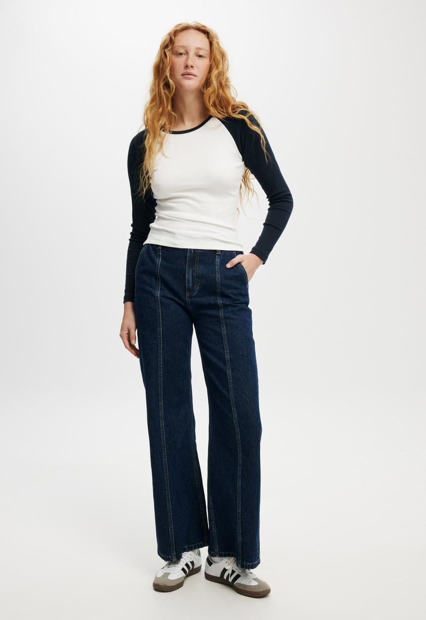 Cotton On - Seam Wide Jean - Rinse Blue