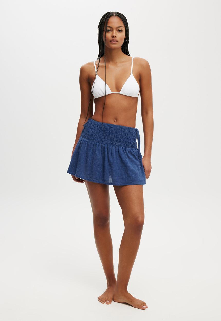 Cotton On - The Essential Beach Mini Skirt-Washed Indigo