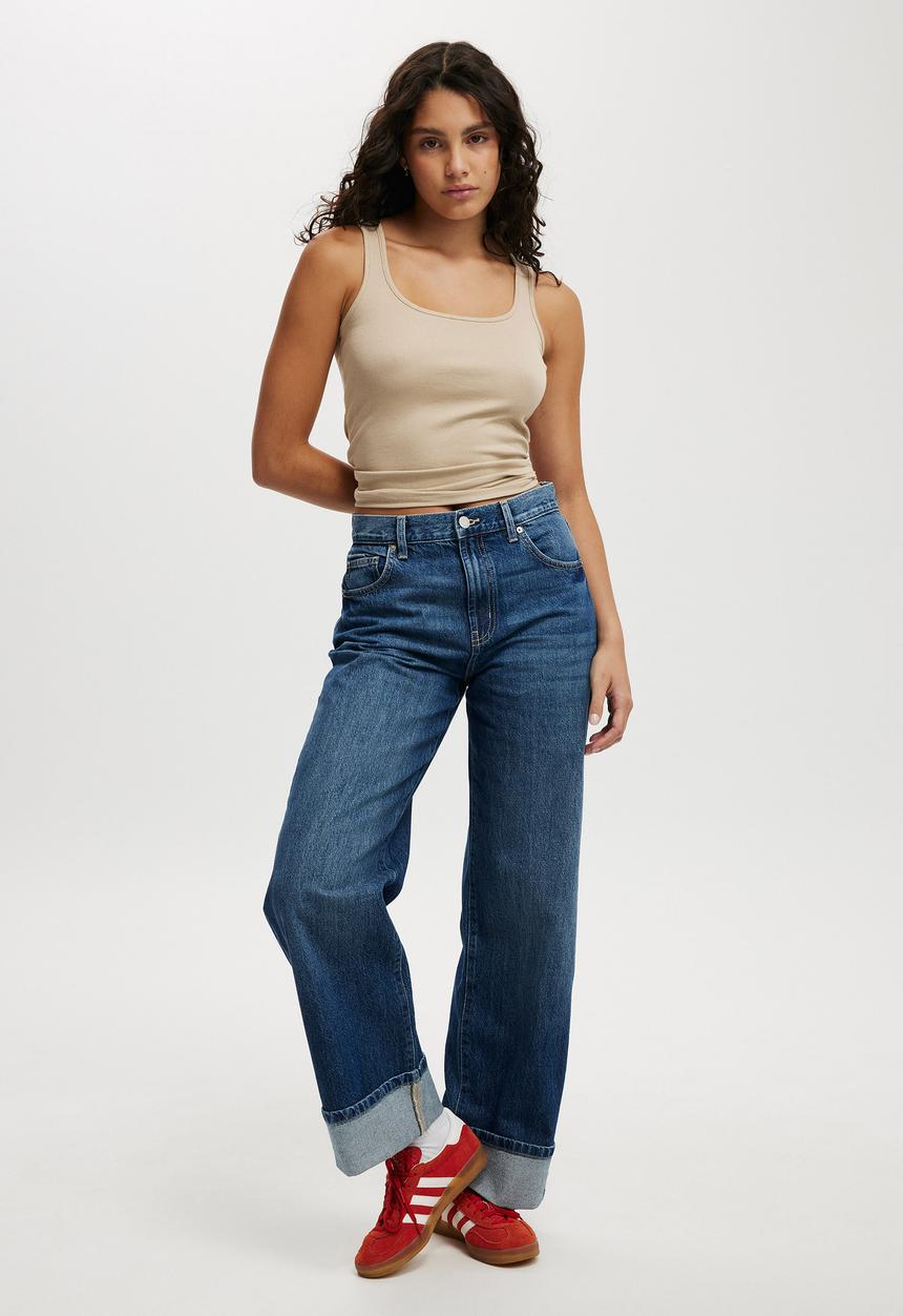 Cotton On - Loose Cuff Jean - Pure Blue