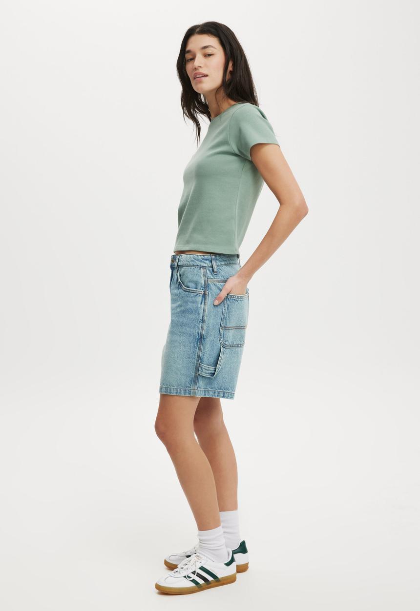 Cotton On - Relaxed Denim Short-Lake Blue/Carpenter