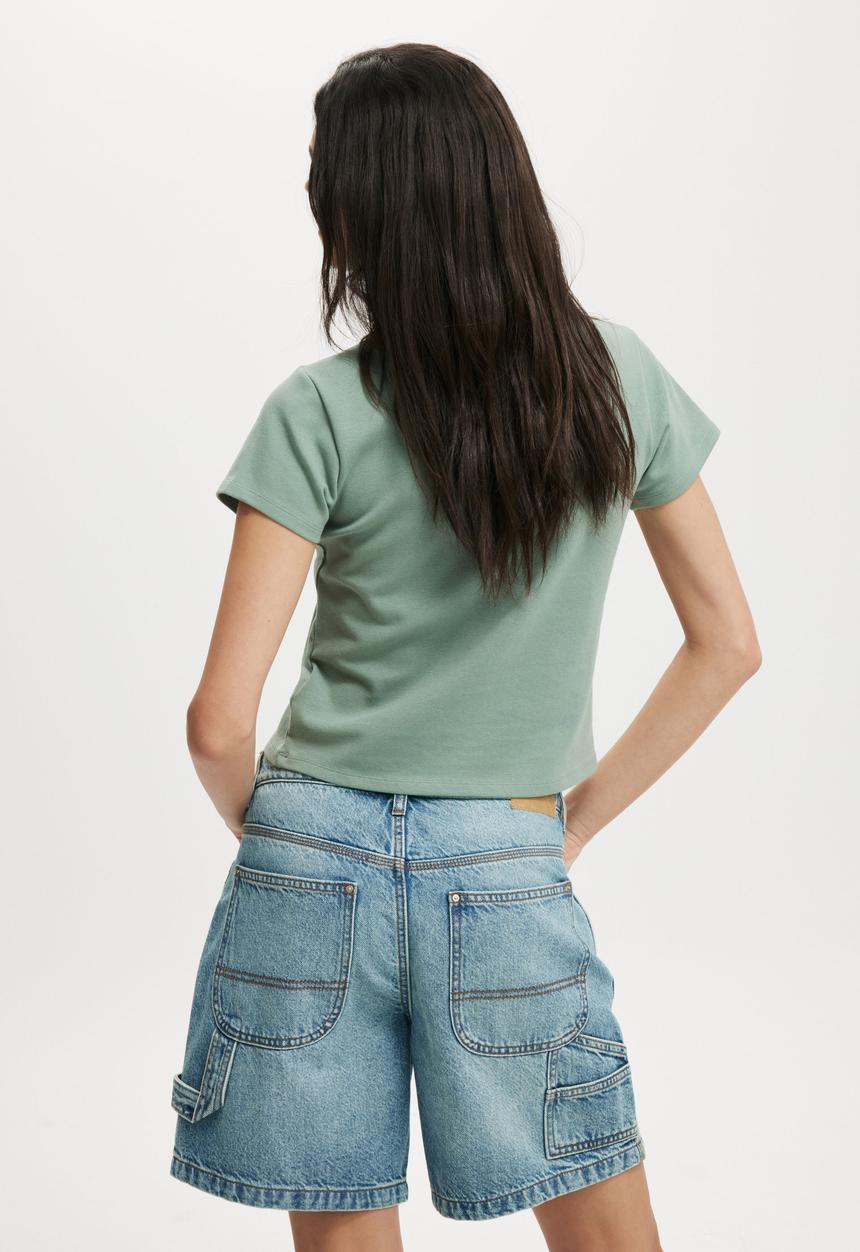 Cotton On - Relaxed Denim Short-Lake Blue/Carpenter