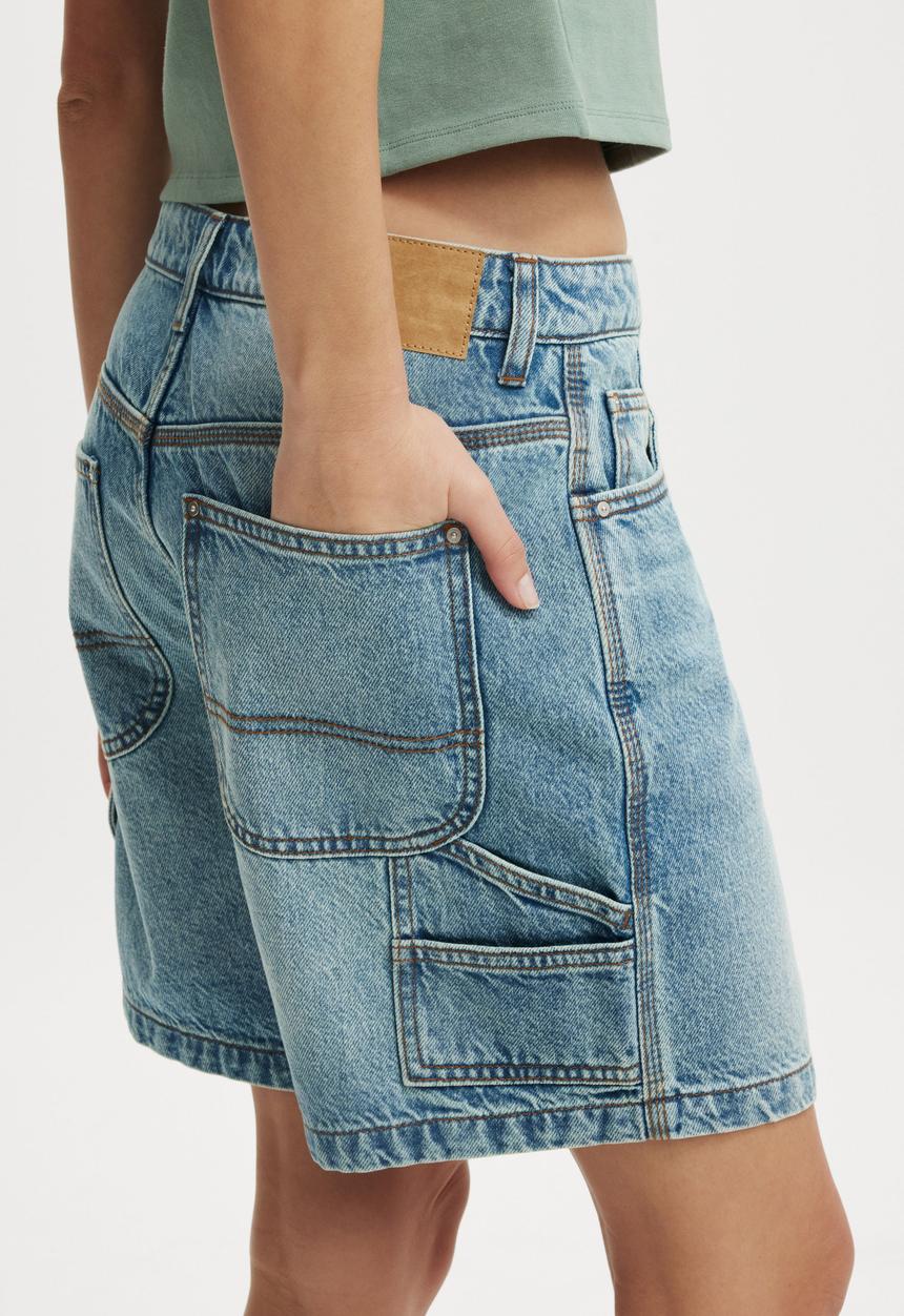 Cotton On - Relaxed Denim Short-Lake Blue/Carpenter