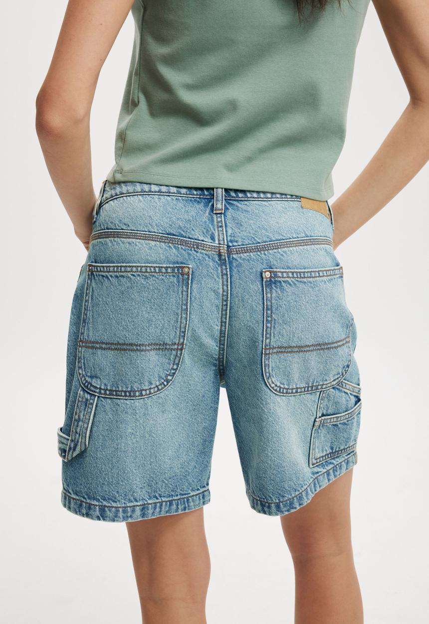Cotton On - Relaxed Denim Short-Lake Blue/Carpenter
