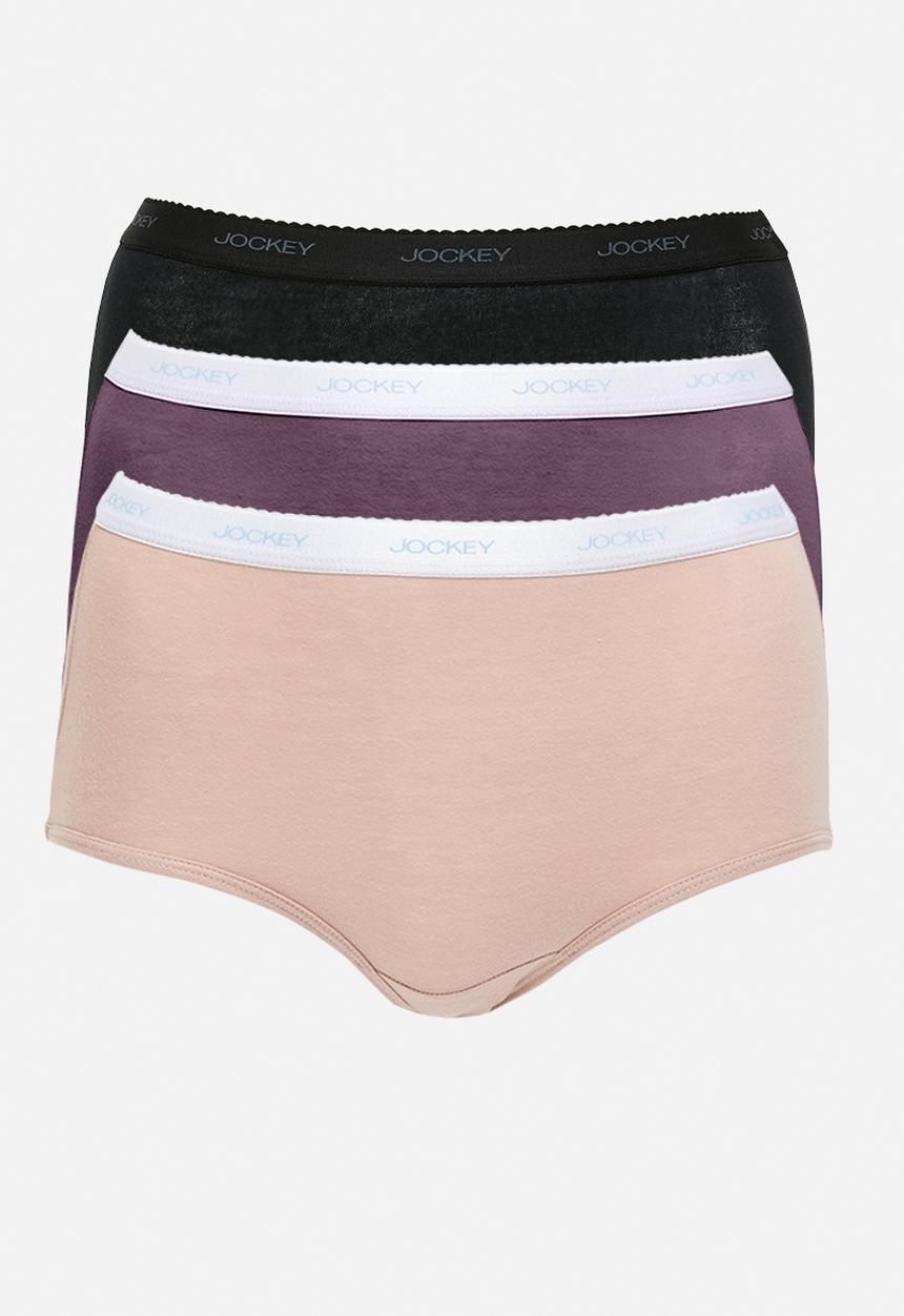 Jockey - Plus 3 Pack Plain Full Brief - Multi 