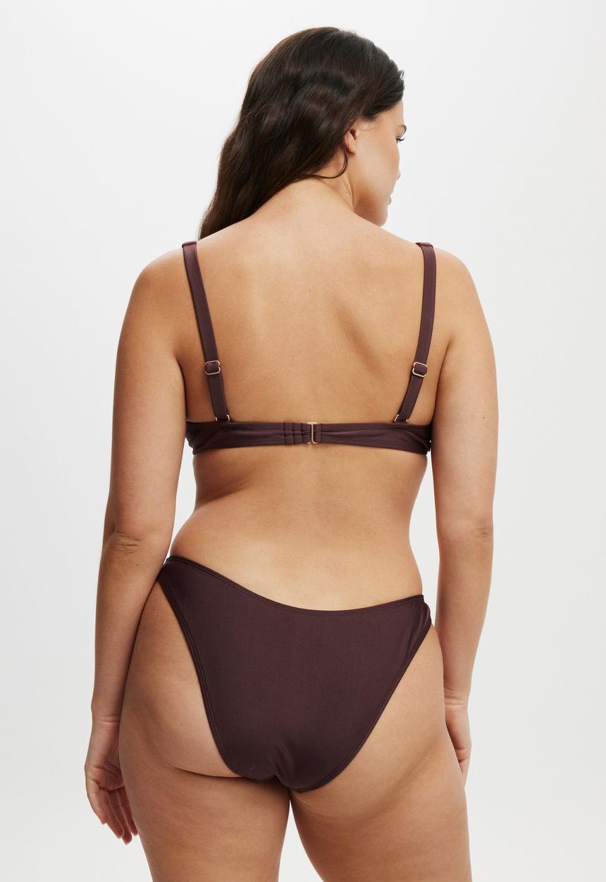 Cotton On - Underwire Balconette Bikini Top-Willow Brown Shimmer