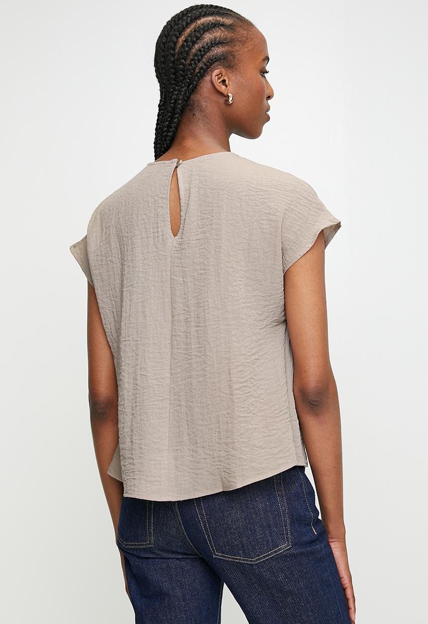 edit - Co-ord shirred detail shell - neutral