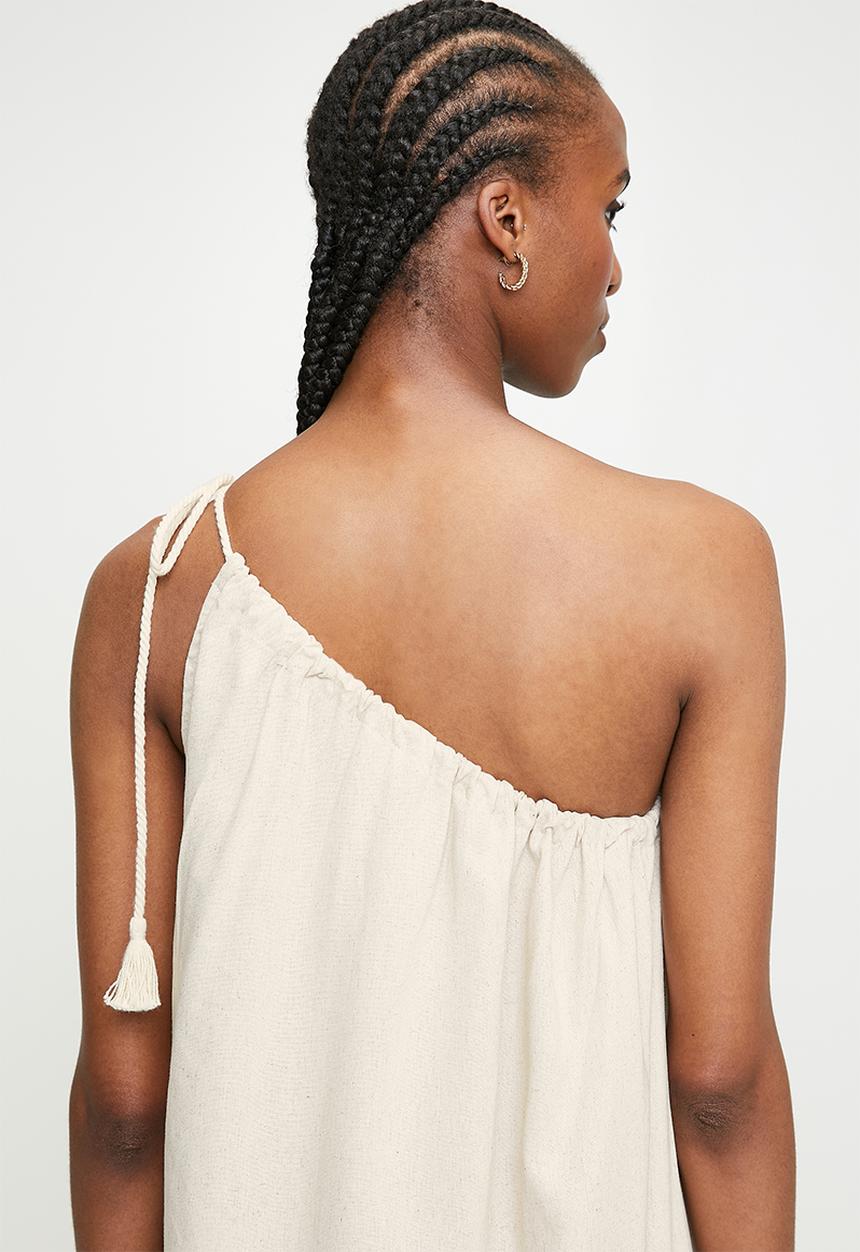 edit - Asym maxi trapeze with tie detail - neutral