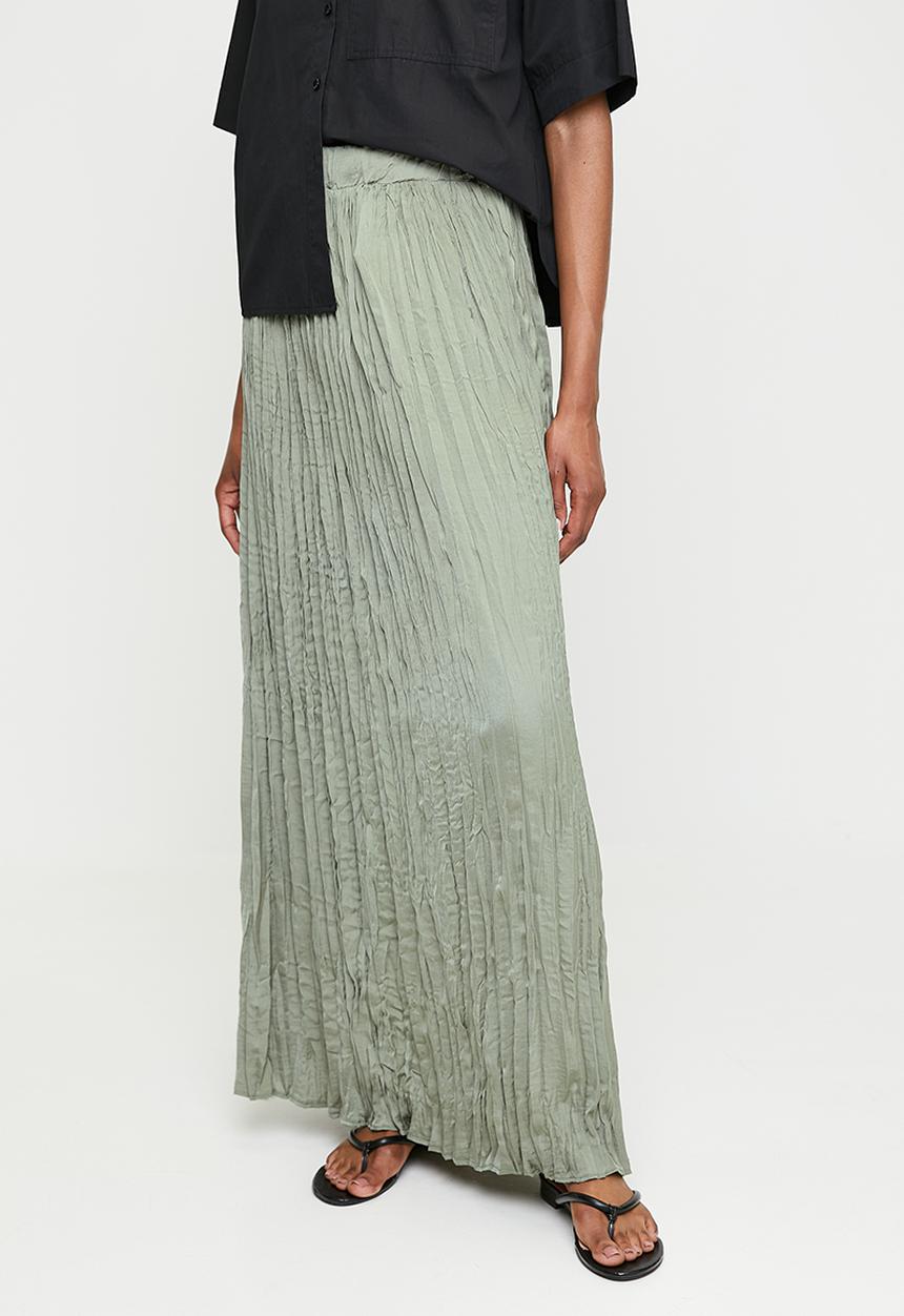 edit - Textured a-line skirt - green