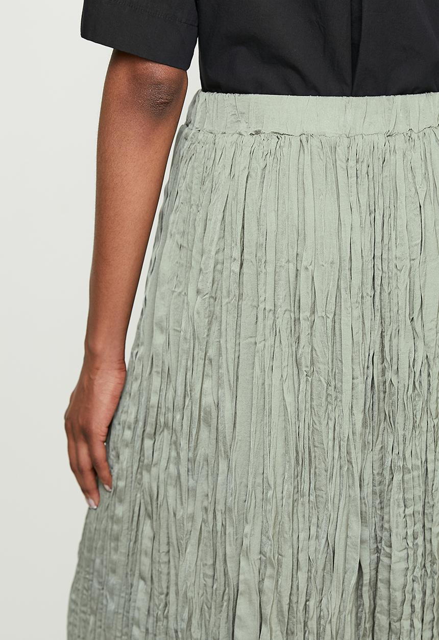 edit - Textured a-line skirt - green