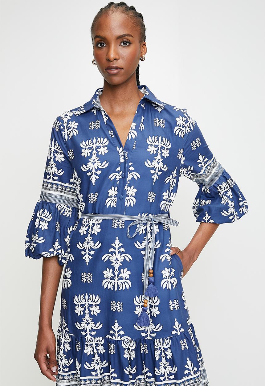 Pringle of Scotland - Pringle mya maxi tiered dress - blue