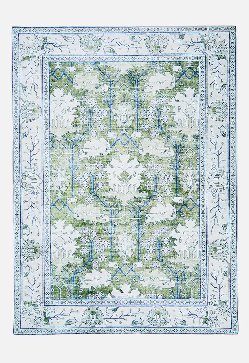 Sixth Floor - Ezra printed rug - Floral  Green