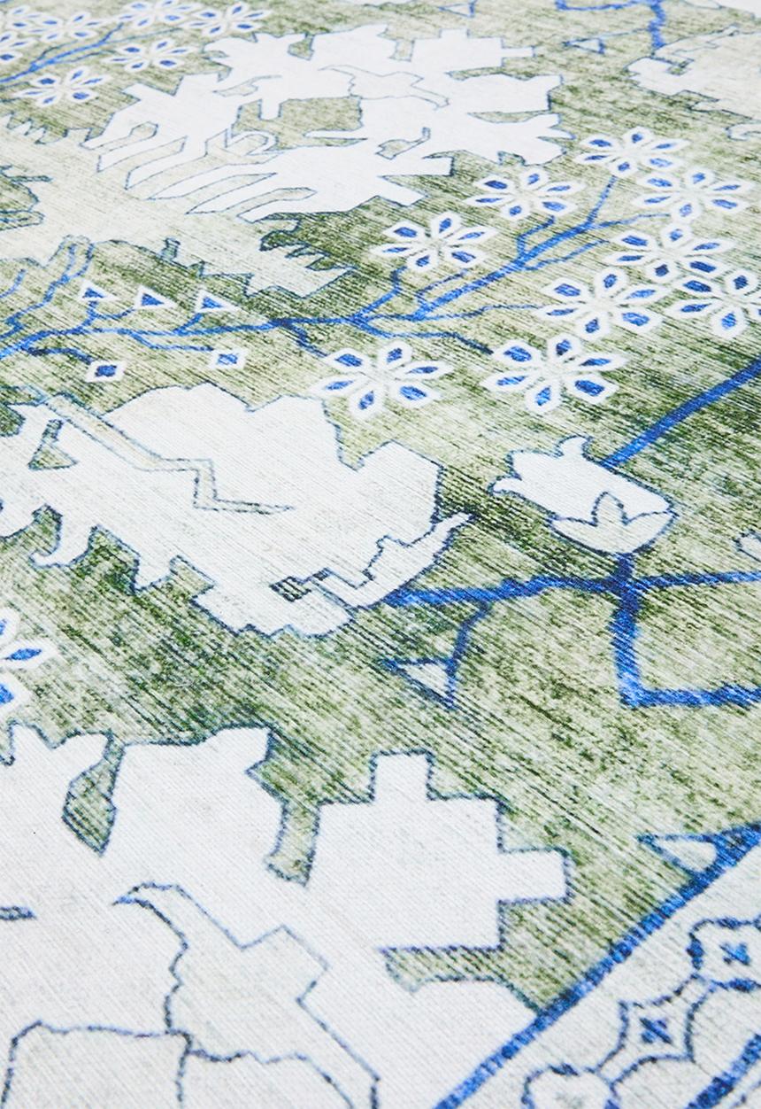 Sixth Floor - Ezra printed rug - Floral  Green