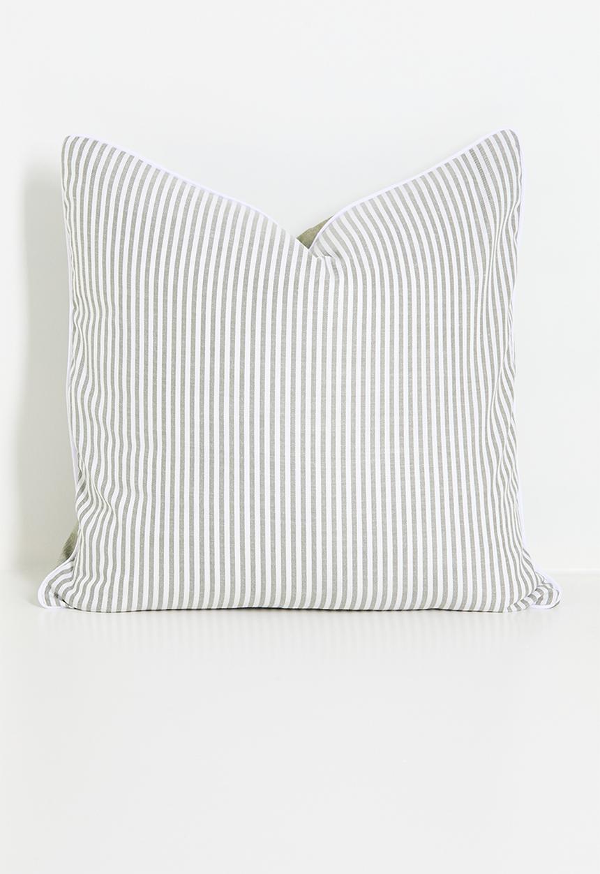 Sixth Floor - Stripe cushion cover - Olive
