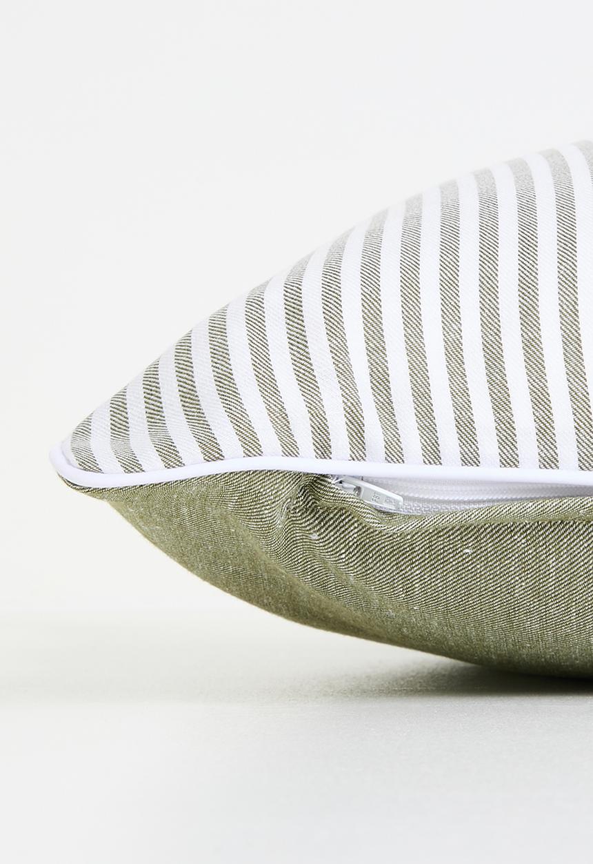 Sixth Floor - Stripe cushion cover - Olive