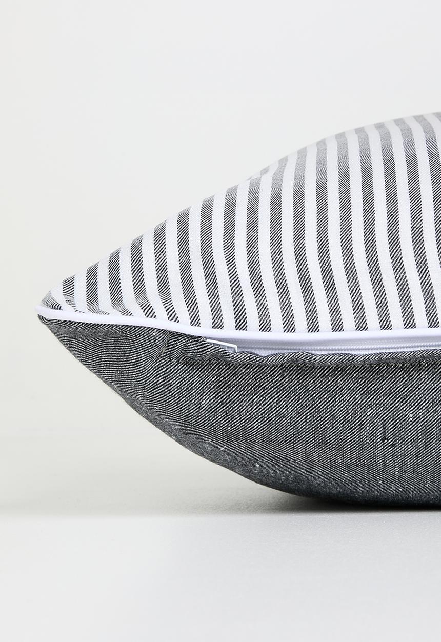 Sixth Floor - Stripe cushion cover - Black