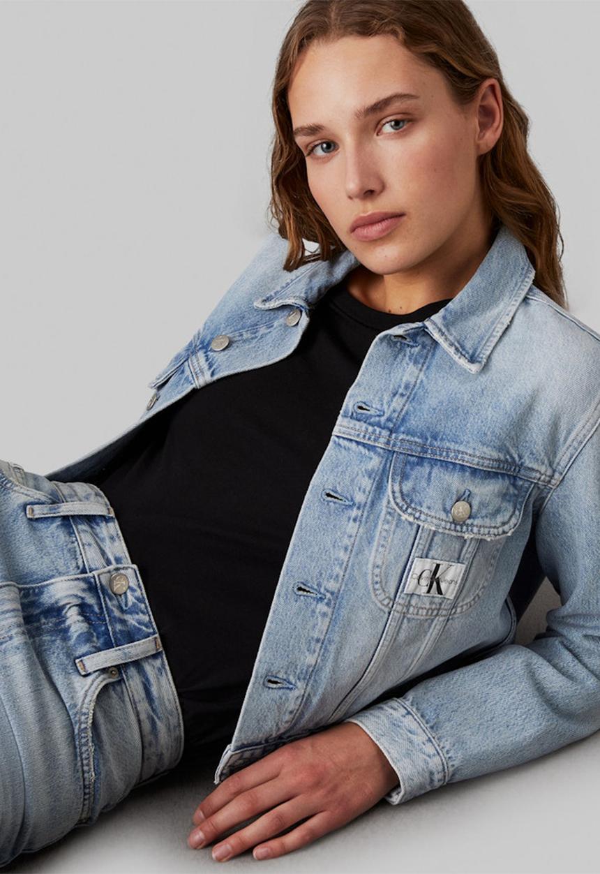 Calvin Klein - Cropped 90's denim jacket - denim light
