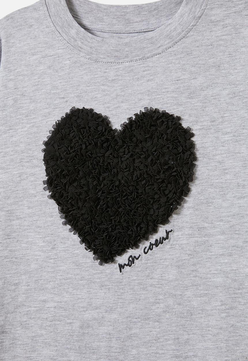 Cotton On - Livvy lux short sleeve tee - storm grey marle/bow
