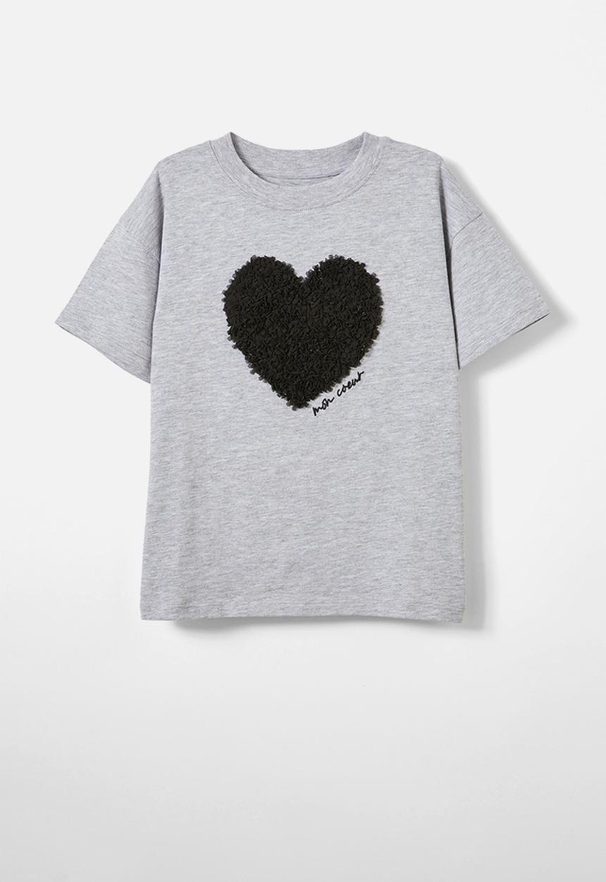 Cotton On - Livvy lux short sleeve tee - storm grey marle/bow