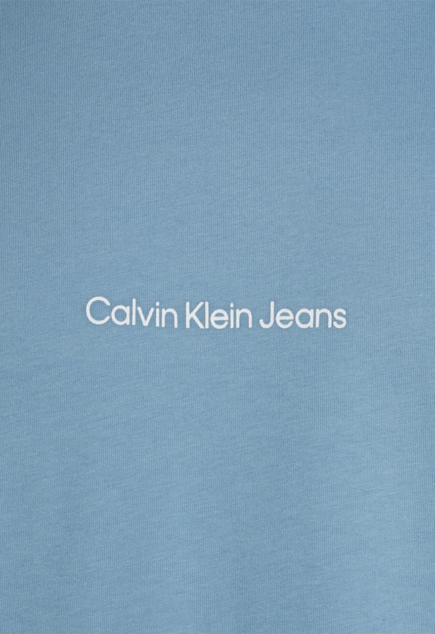 Calvin Klein - Grid Monogram Long Sleeve Tee - Faded Denim