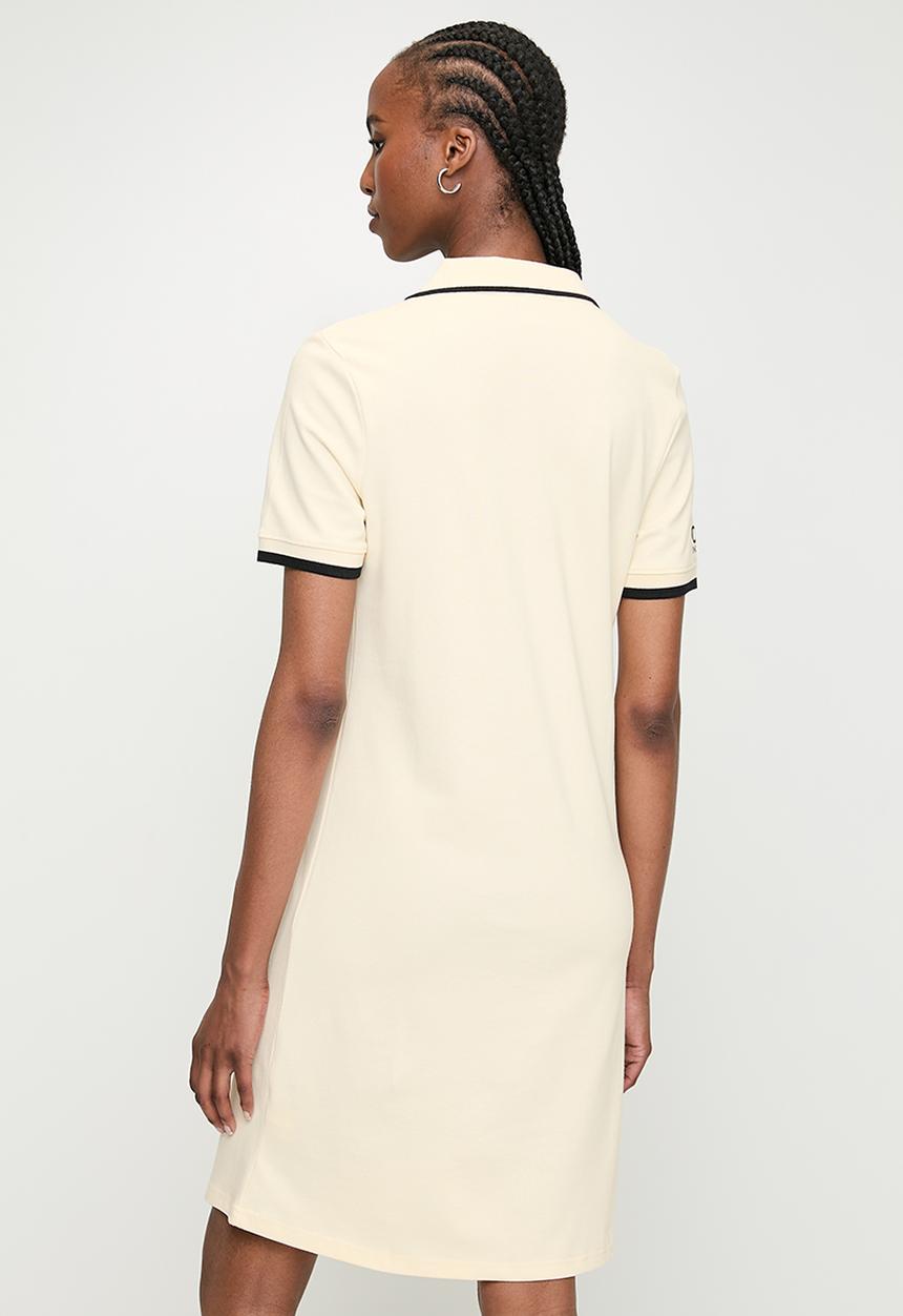 POLO - Wmn Zuri Ss Johnny Collar Golfer Dress - Sand