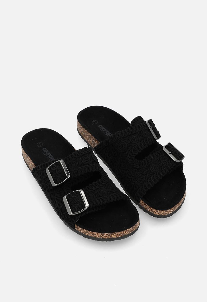 Oxford Street - Double Strap Slide - Black