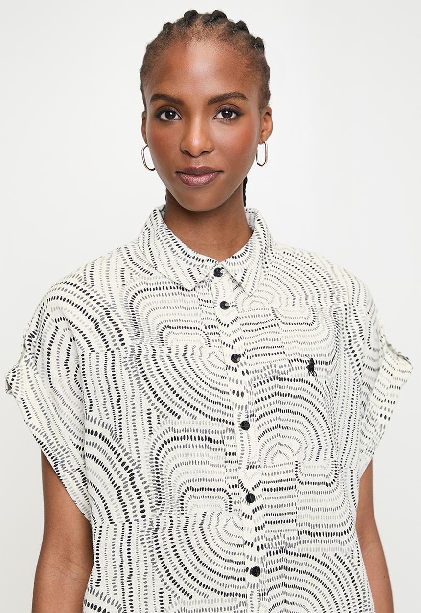 POLO - Wmn Brenda Printed Blouse - Off White