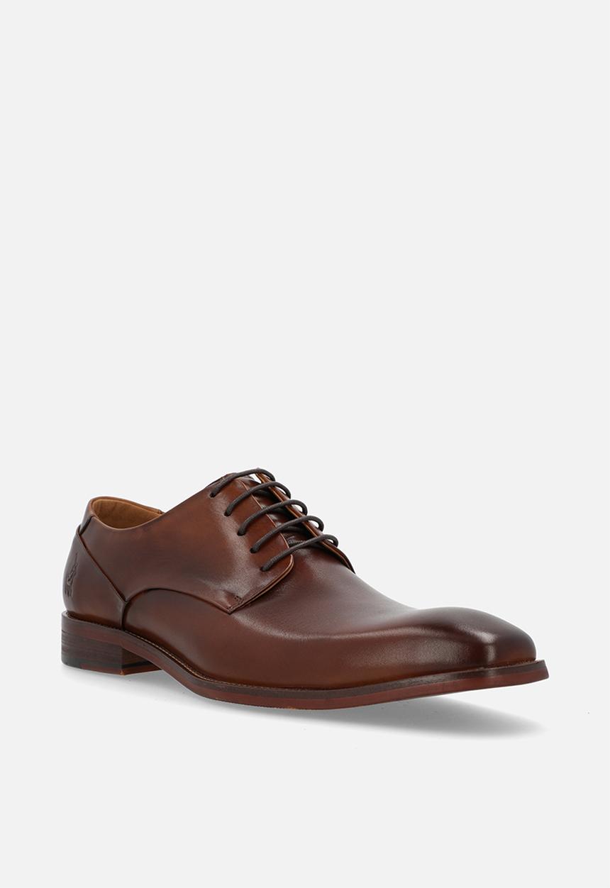 POLO - Panelled gibson lace up-tan leather