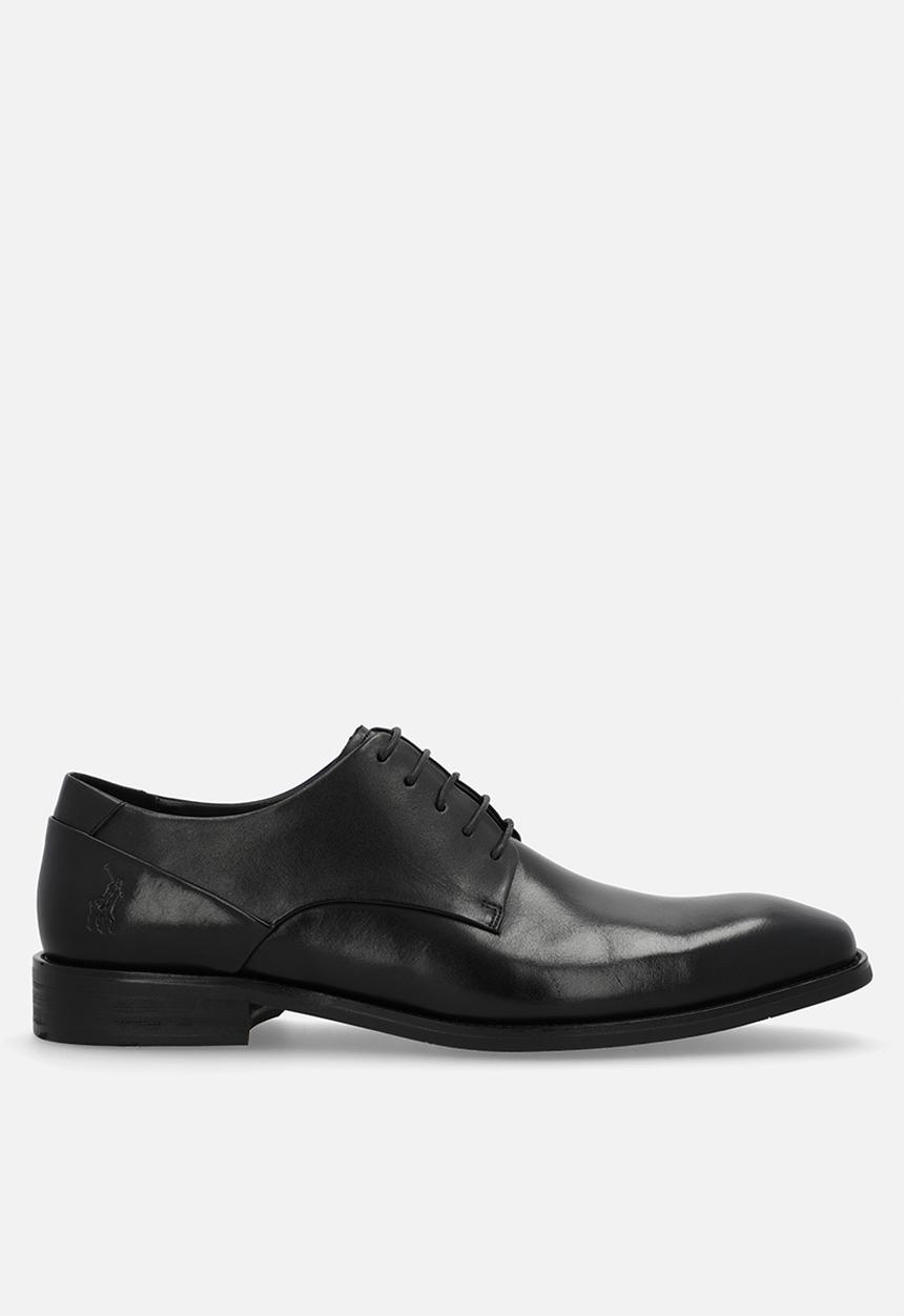 POLO - Panelled gibson lace up - black leather