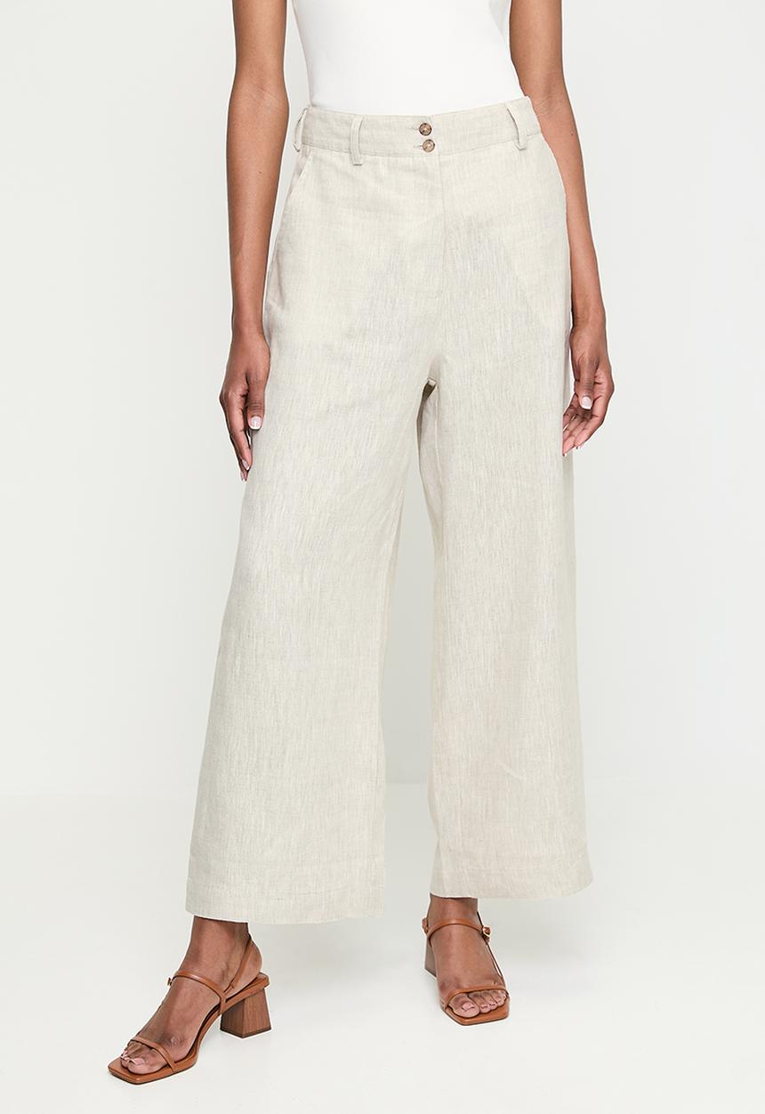 POLO - Wmn Nia Linen Pant - Stone