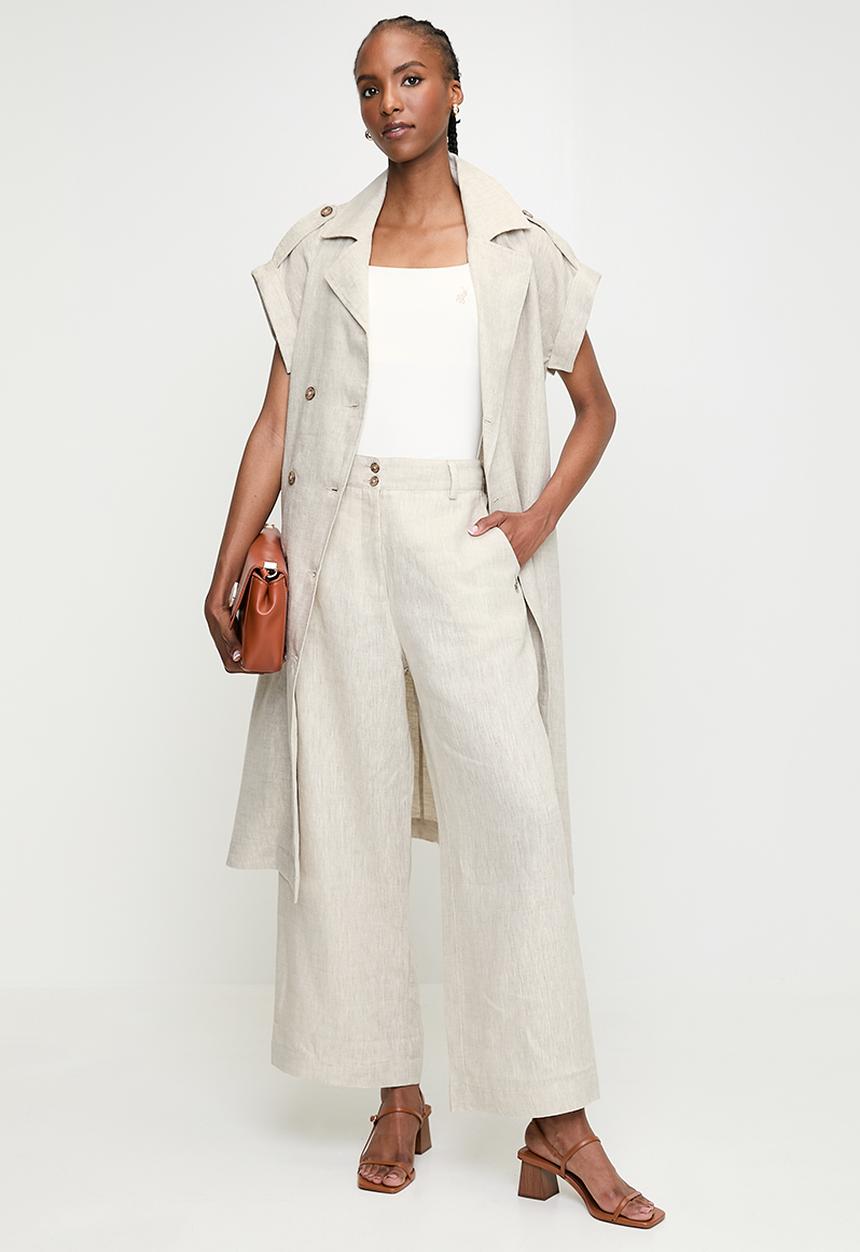 POLO - Wmn Nia Linen Pant - Stone