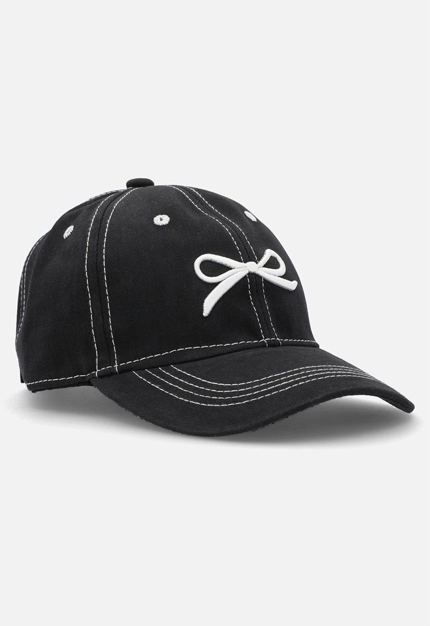 Pop Candy - Embroidered ribbon cap - black