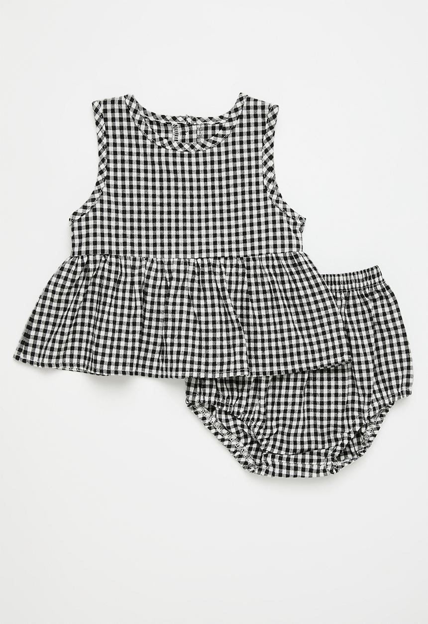 Pop Candy - Gingham top & short set - black & white
