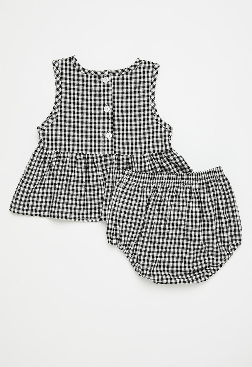 Pop Candy - Gingham top & short set - black & white