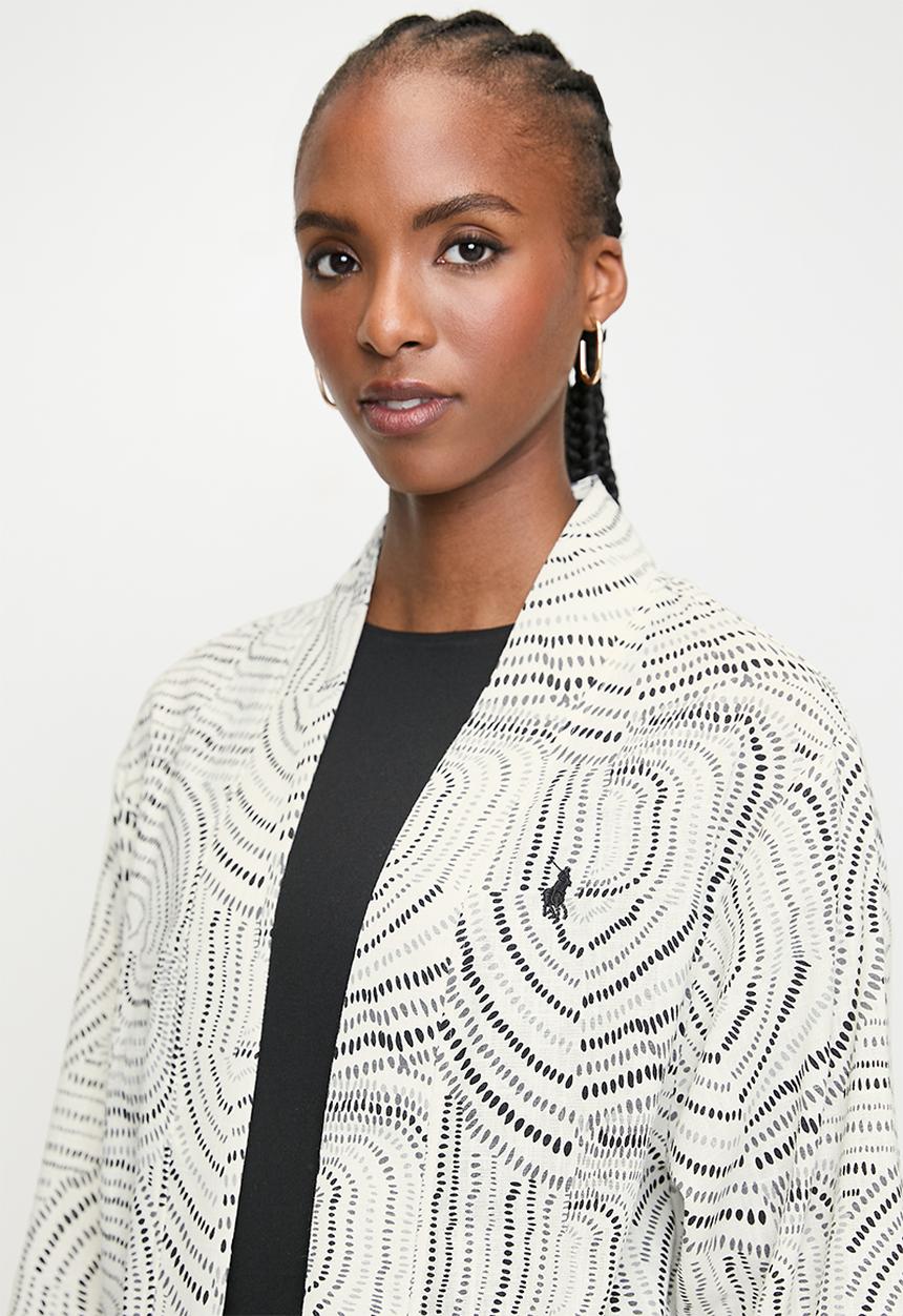 POLO - Wmn Cristina Long Sleeve Printed Kimono - Off White