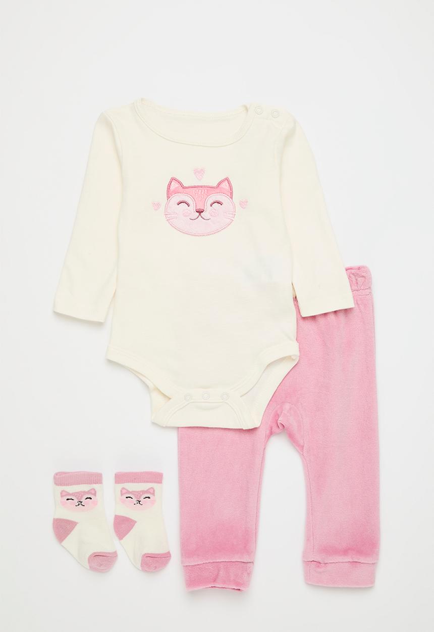 Pop Candy - Grown on legging sock-ecru & pink